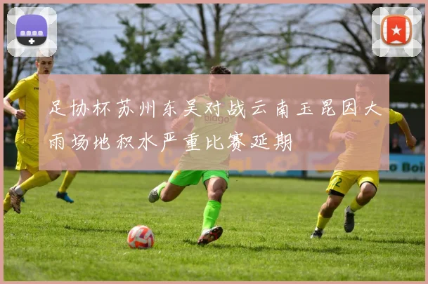 足协杯苏州东吴对战云南玉昆因大雨场地积水严重比赛延期